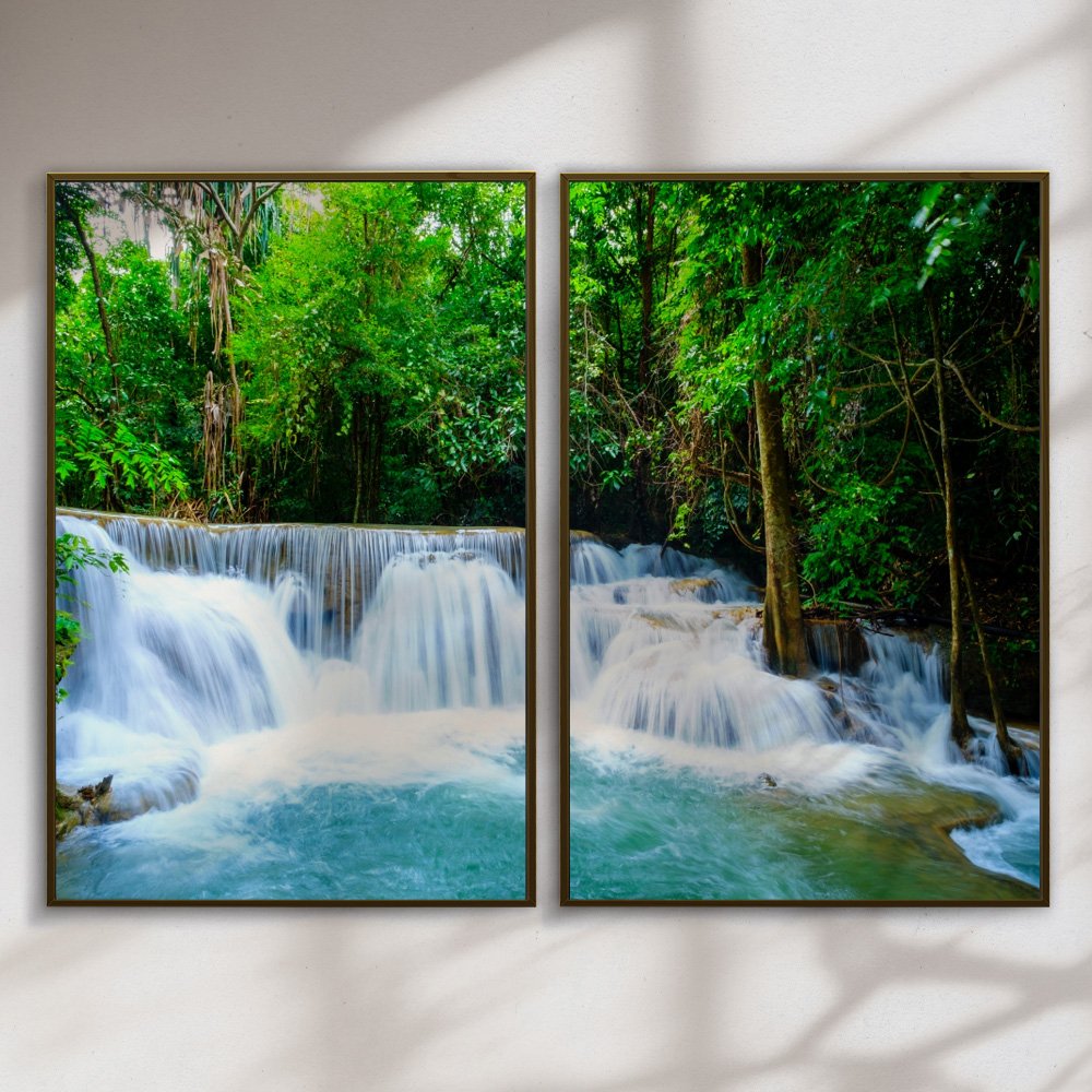 Quadro Decorativo Cachoeira Kit 2 Quadros - ArtBeni Quadros