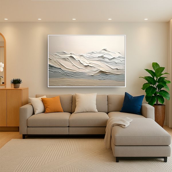 Quadro Decorativo Abstrato Cinza e Nude - ArtBeni Quadros